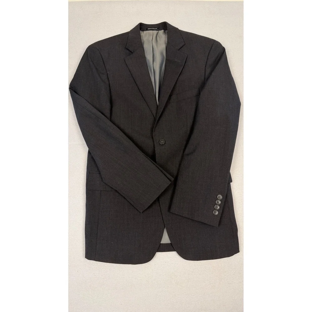 Pronto Uomo Mens Blazer Wool Blend Charcoal 36 Regular Two Button Sport Coat